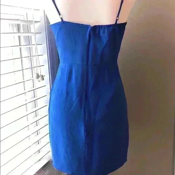 Lavender Brown Blue Silk Mini Dress - Picture 3 of 8